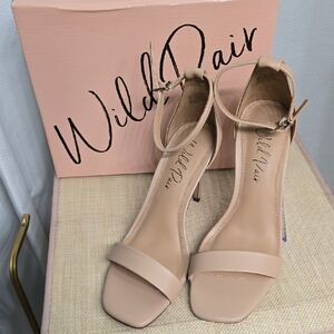 Wild Pair Tan Heels Ankle Strap